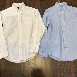 Tommy Hilfiger Boys Lot of 2 White and Light Blue Button Down Shirts Size 12